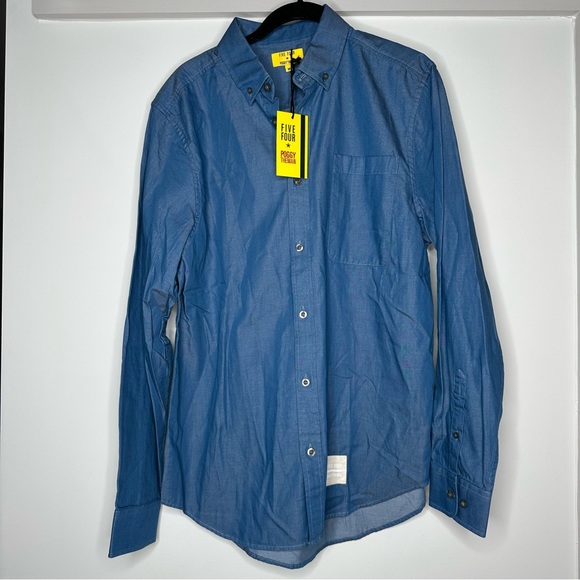NWT Five Four Blue Button Down Shirt - Picture 2 of 7